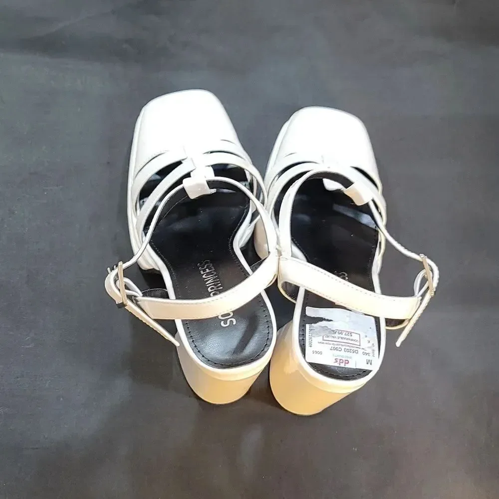 BRAND NEW SOUL PRINCESS PLAIN PLATFORM ANKLE CURVE WIDE HIGH HEEL SANDAL S2